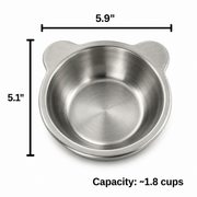 Stainless steel bowl lifted out of the stand