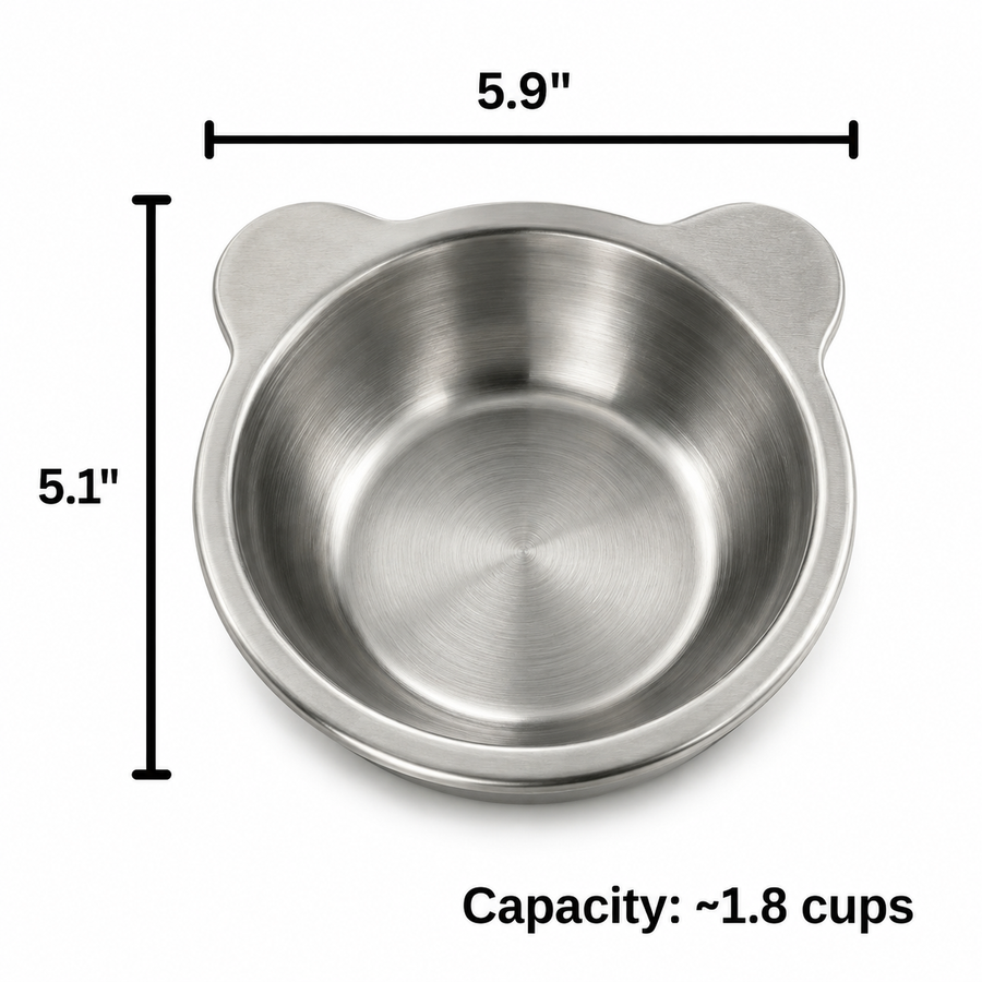 Stainless steel bowl lifted out of the stand