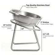 Side profile showing the tilted feeding angle