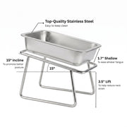 Three quarter view of the elevated bowl and stand