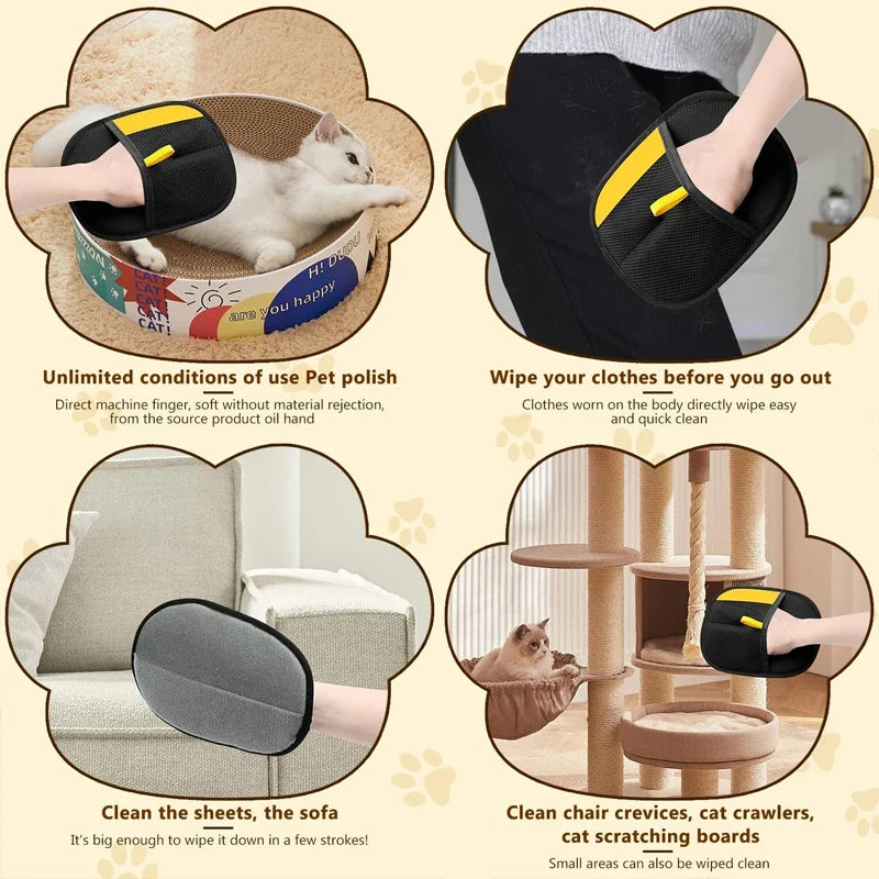 Duven Grooming Glove on a cat